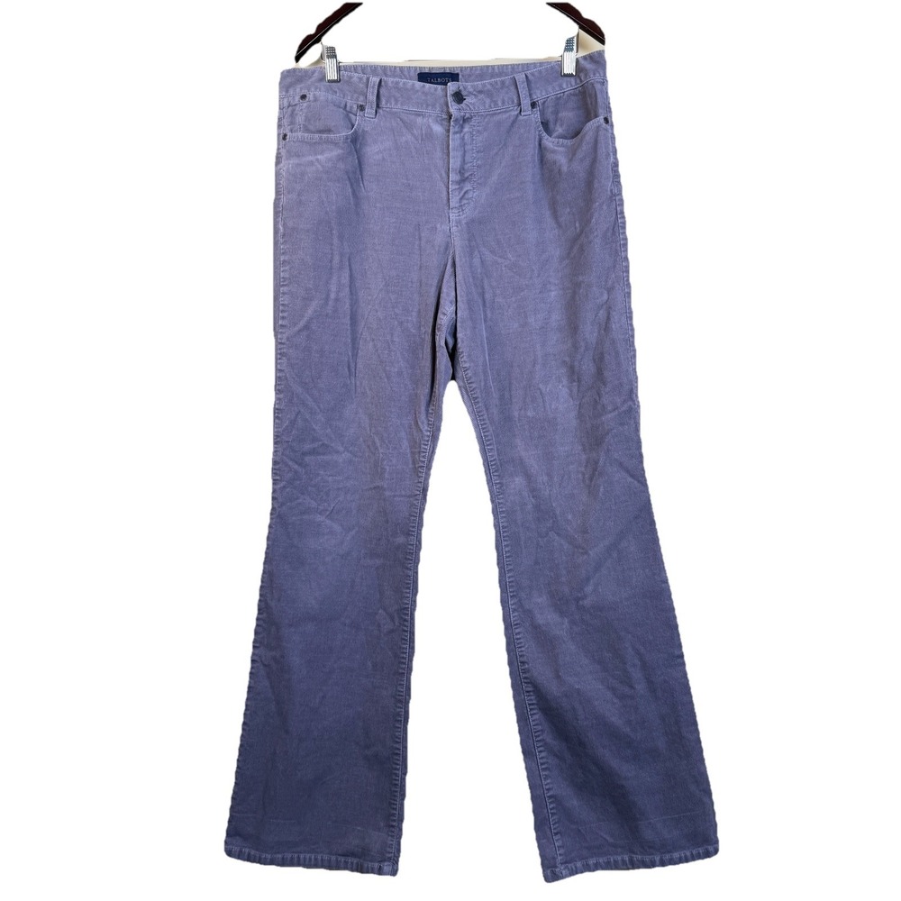 Talbots‎ Curvy Bootcut Corduroy Pants Grey High Rise Woman's Size 12 Stretch